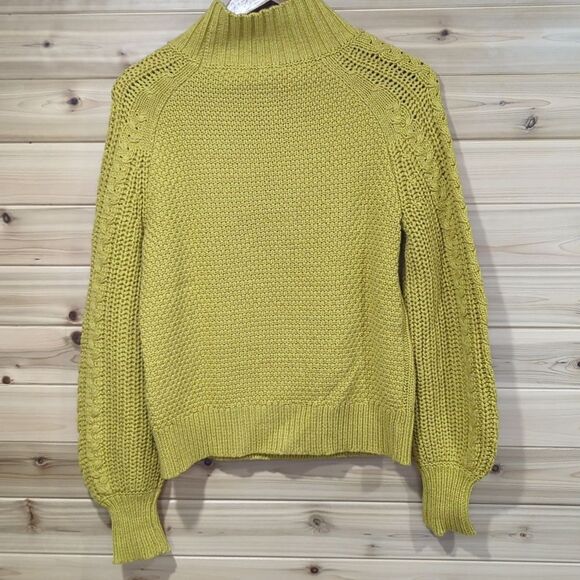 Sundance Sweater Womens Small Golden Yellow Cable Knit Boho - Picture 4 of 8